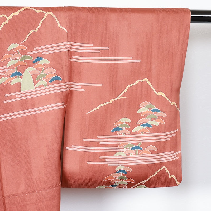 Japanese kimono used <houmongi> Msize silk 100% /T234