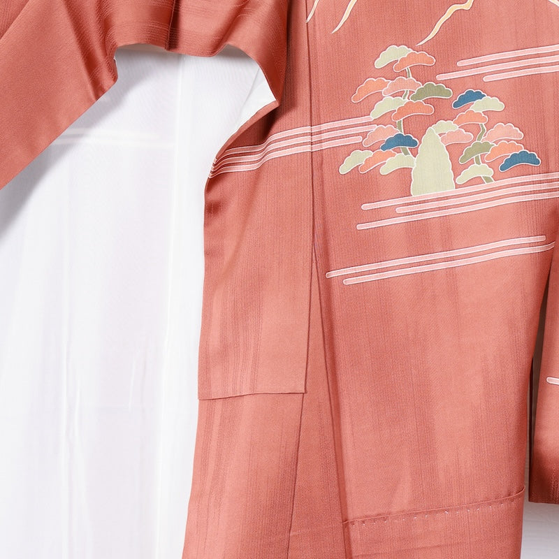 Japanese kimono used <houmongi> Msize silk 100% /T234