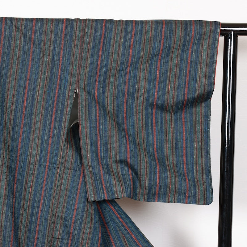 New Unused Japanese kimono used <Tsumugi> Lsize silk 100% /T233