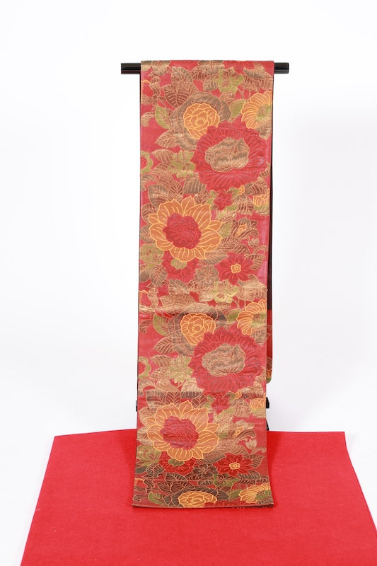 Japanese used sash belt (Fukuro-obi) 100% silk /B1248