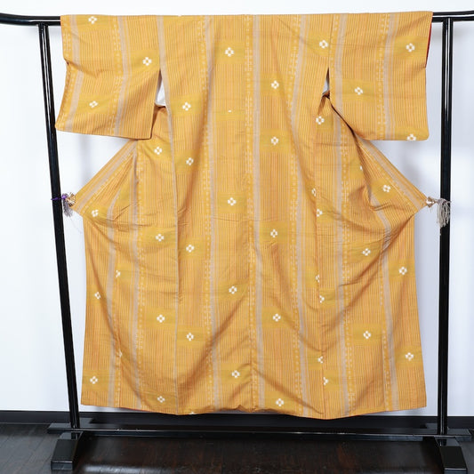 Japanese kimono used <Tsumugi> Msize silk 100% /T232