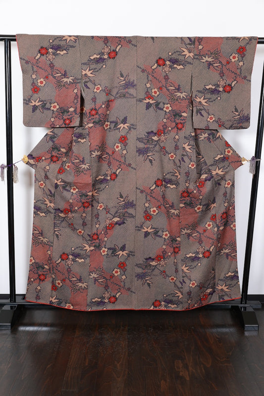 Komon kimono Iron-navy blue pre-owned /AZ43