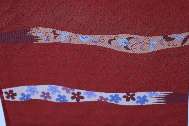 Japanese used sash belt (kyobukuro-obi) polyester /B596