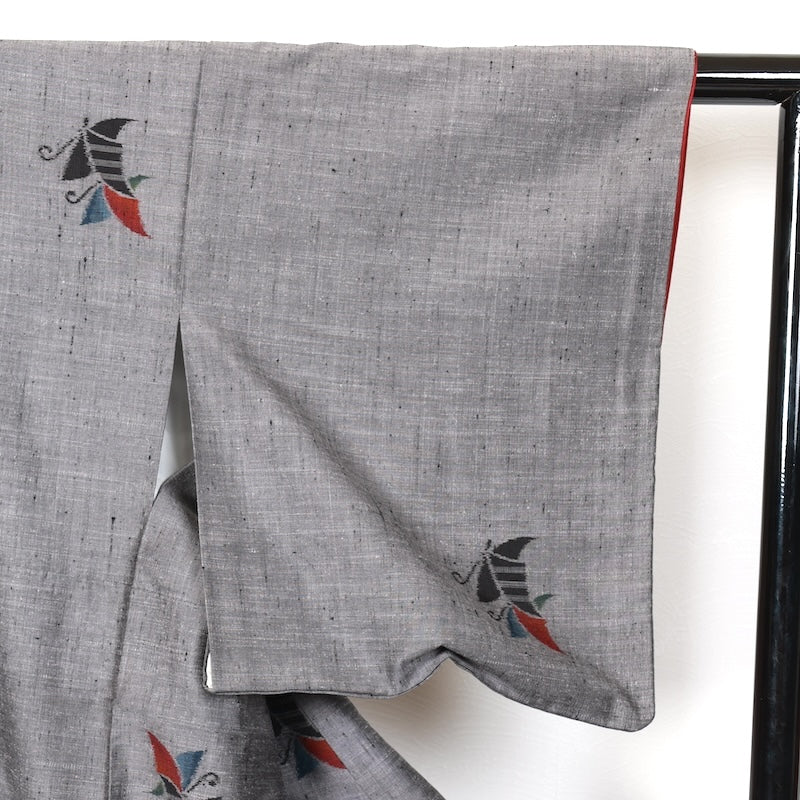 Japanese kimono used <Tsumugi> Msize silk 100% /T242