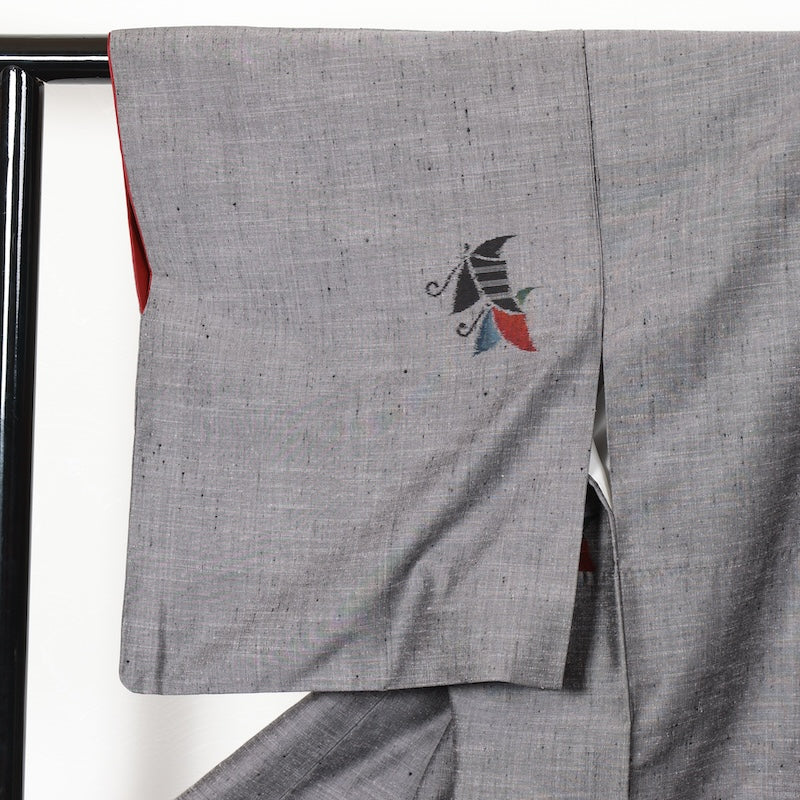 Japanese kimono used <Tsumugi> Msize silk 100% /T242