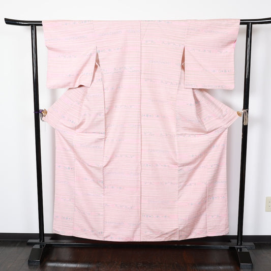 Japanese kimono used <Tsumugi> Msize silk 100% /T241