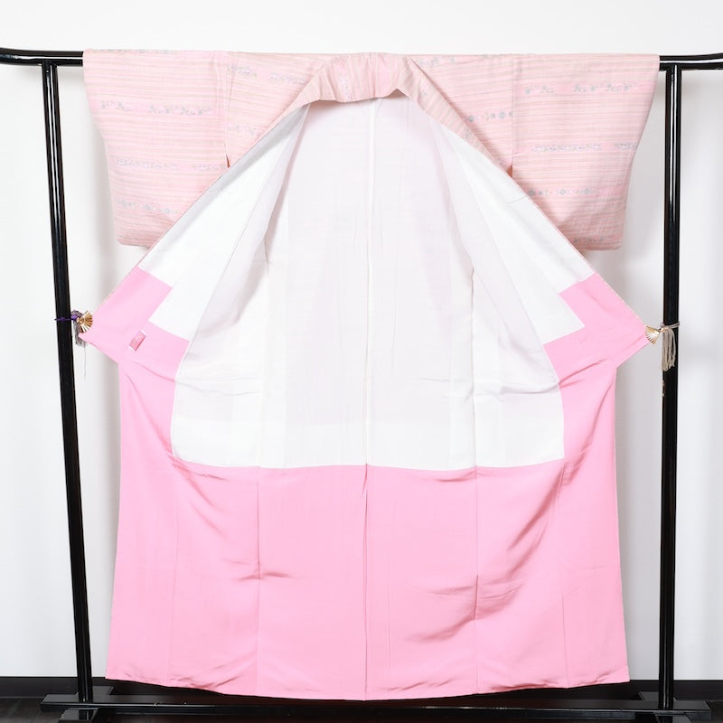Japanese kimono used <Tsumugi> Msize silk 100% /T241