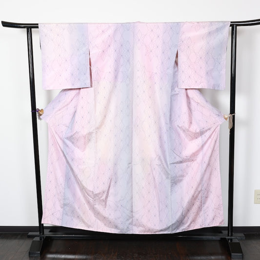 Japanese kimono used <Tsumugi> Msize silk 100% /T251