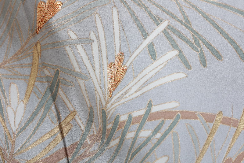 Used kimono (Irotomesode) M-size 100% silk / A508