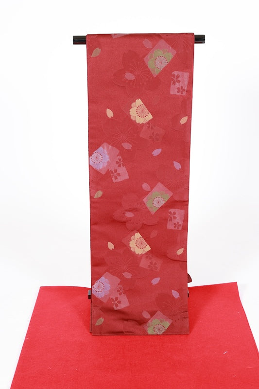 Japanese used sash belt (Nagoya-obi) polyester /B1268