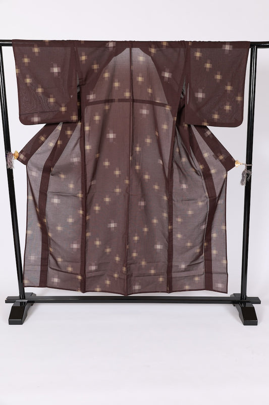 Japanese kimono used <komon> Msize polyester /B646