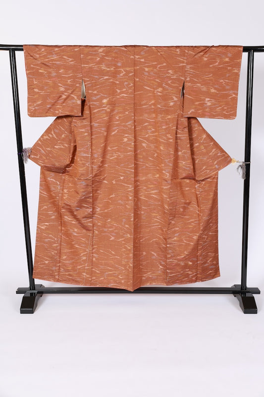 New Japanese kimono <Tsumugi> Msize silk 100% /B640