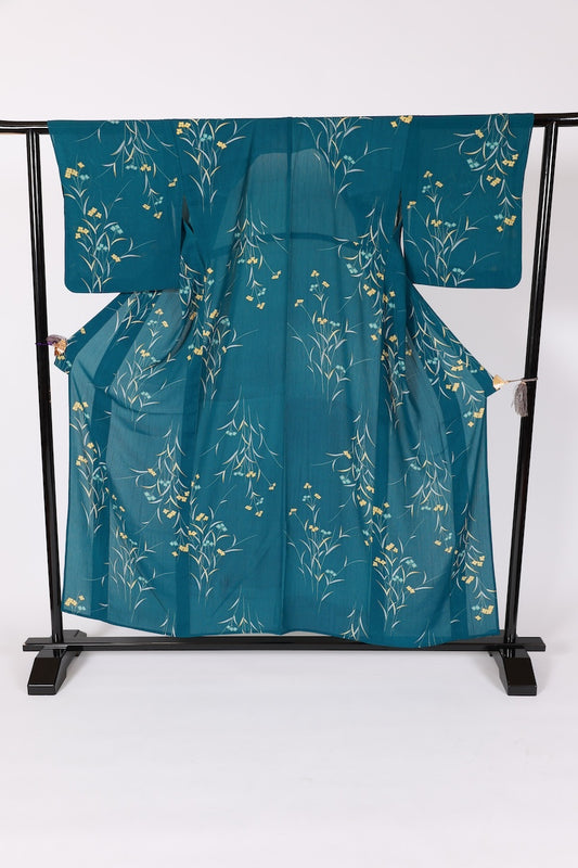 Japanese kimono used <Komon> Msize polyester /B629