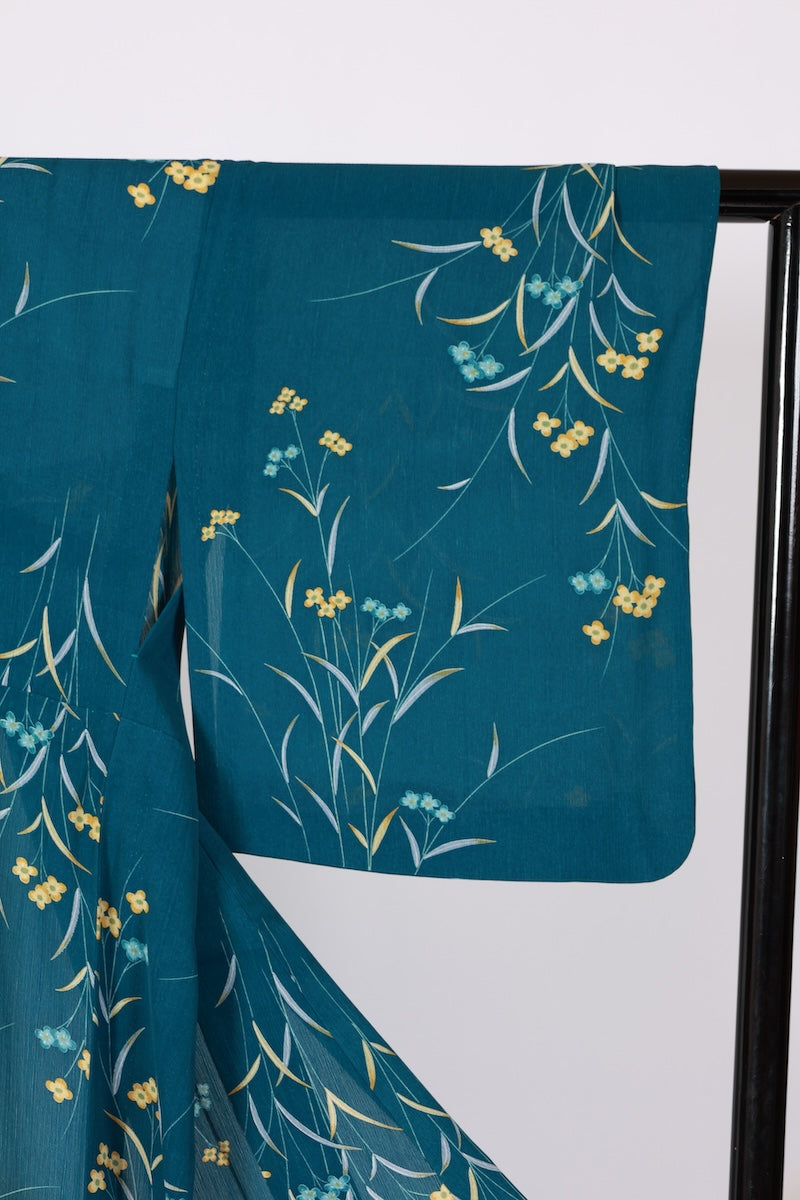 Japanese kimono used <Komon> Msize polyester /B629