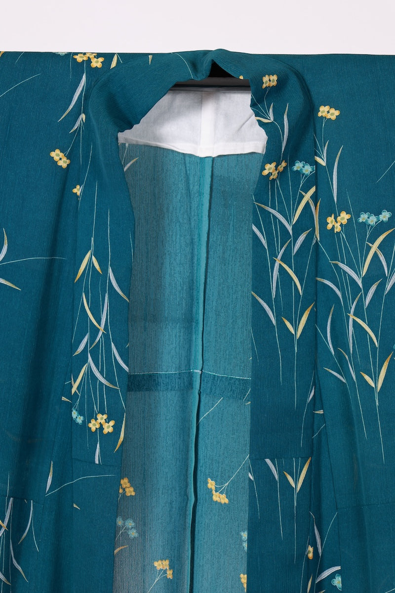 Japanese kimono used <Komon> Msize polyester /B629
