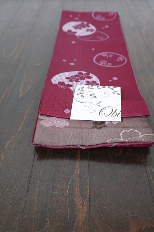 hanhaba-obi sash belt Cherry blossom pink, gray new/P9