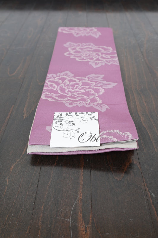 hanhaba-obi sash belt Grape-colored Gray new reversible /P8
