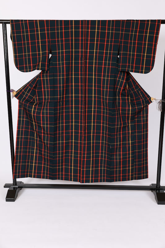 Japanese kimono used <komon> Msize wool /B621