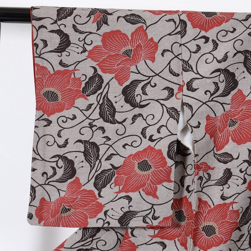Japanese kimono used <Tsumugi> Msize silk 100% /T287