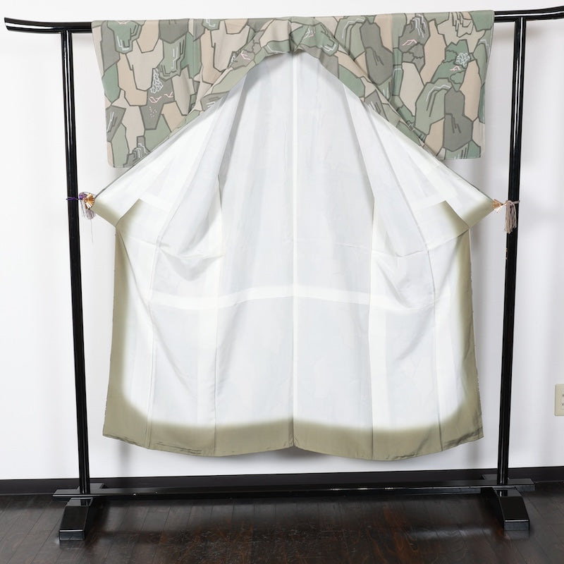 New Unused Japanese kimono <Komon> Ssize silk 100% /T286