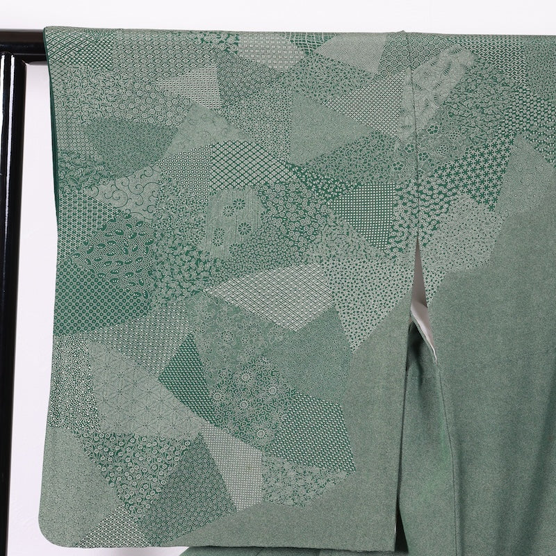 Japanese kimono used <houmongi> Msize silk 100% /T281