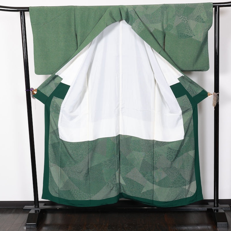 Japanese kimono used <houmongi> Msize silk 100% /T281