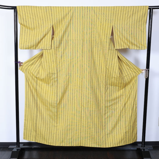 Japanese kimono used <Tsumugi> Msize silk 100% /T277