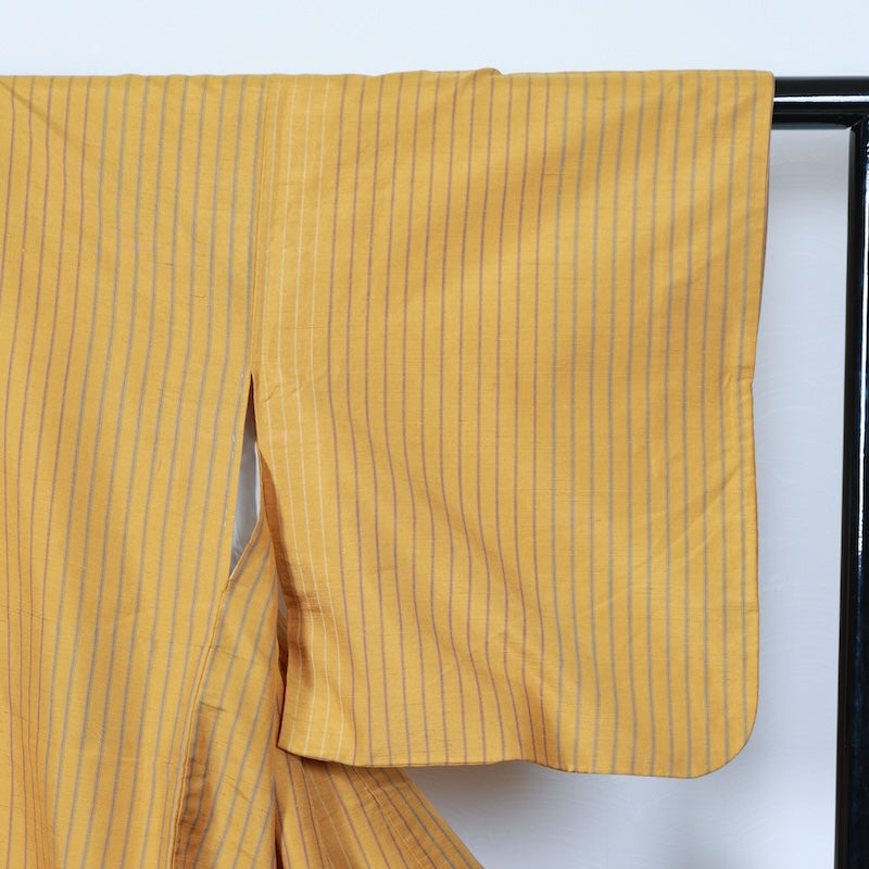 Japanese kimono used <Tsumugi> Msize silk 100% /T276