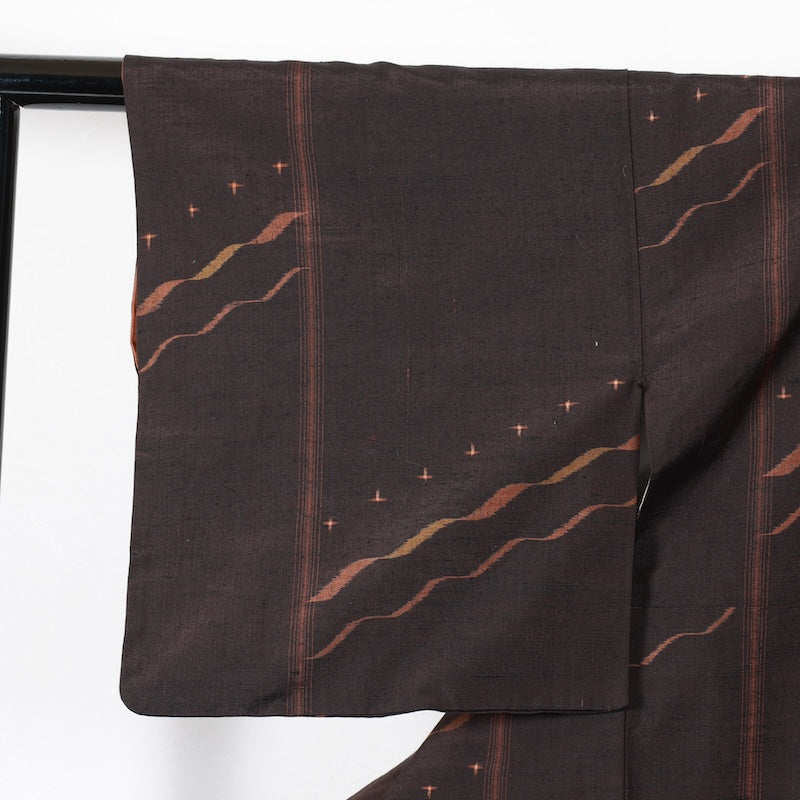 Japanese kimono used <Tsumugi> Msize silk 100% /T275