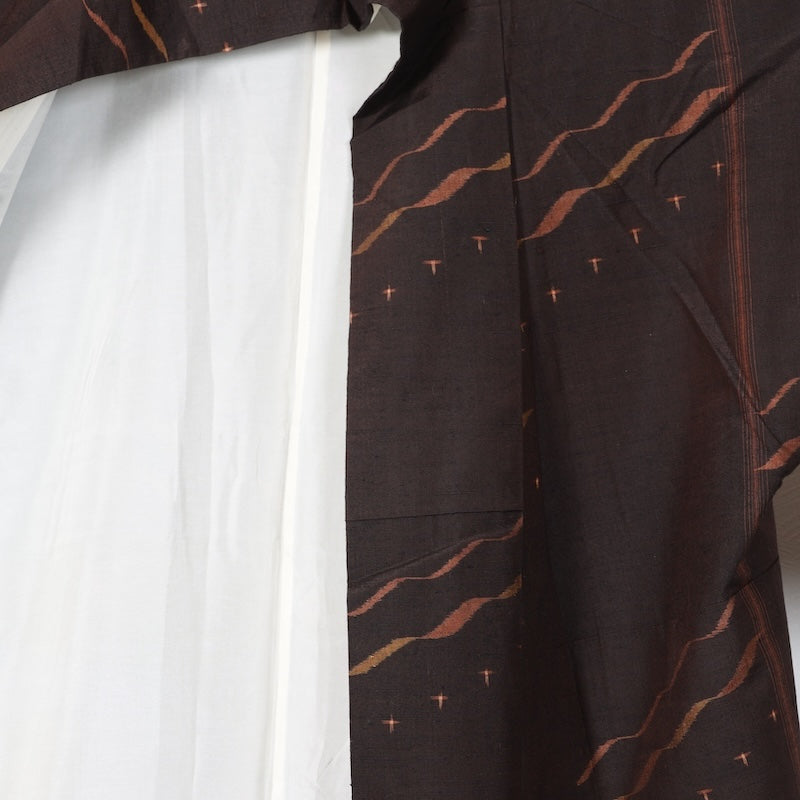 Japanese kimono used <Tsumugi> Msize silk 100% /T275