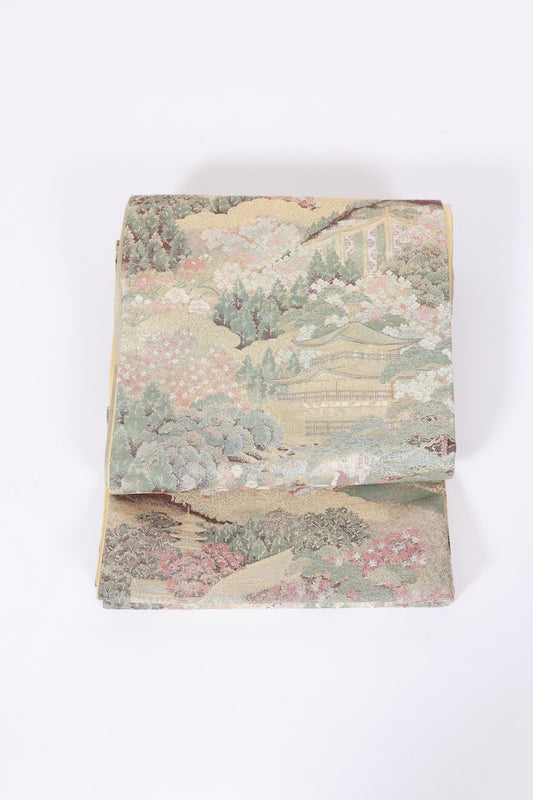 Japanese used sash belt (Hukuro-obi) 100% silk /B626