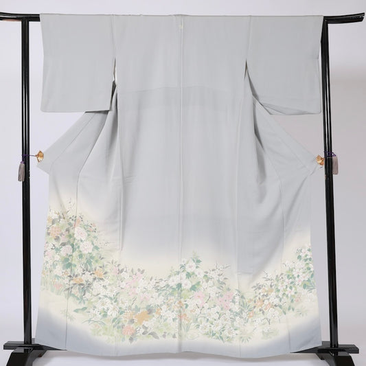 Japanese kimono (Irotomesode) L-size 100% silk / B08