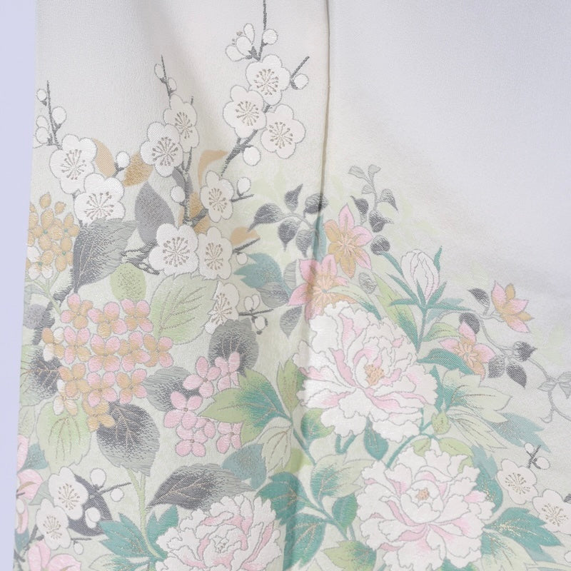 Japanese kimono (Irotomesode) L-size 100% silk / B08