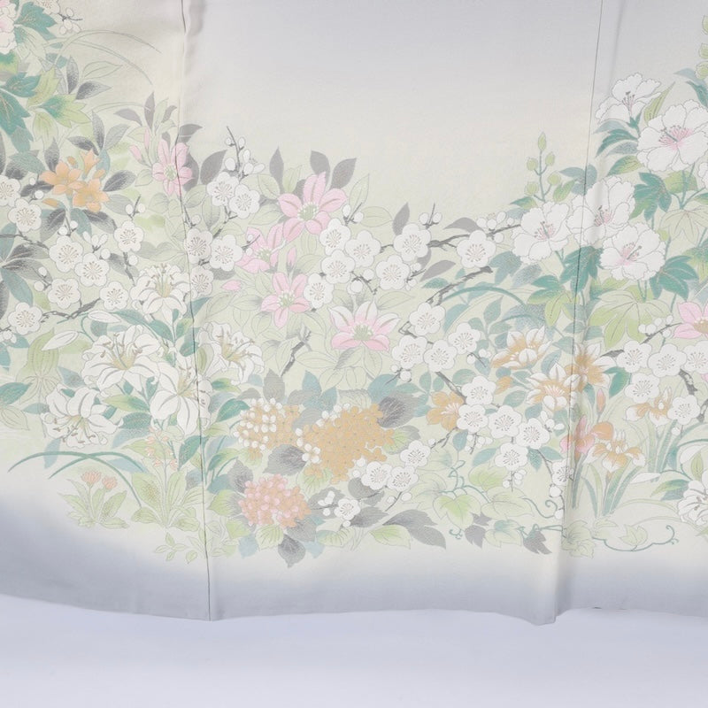 Japanese kimono (Irotomesode) L-size 100% silk / B08