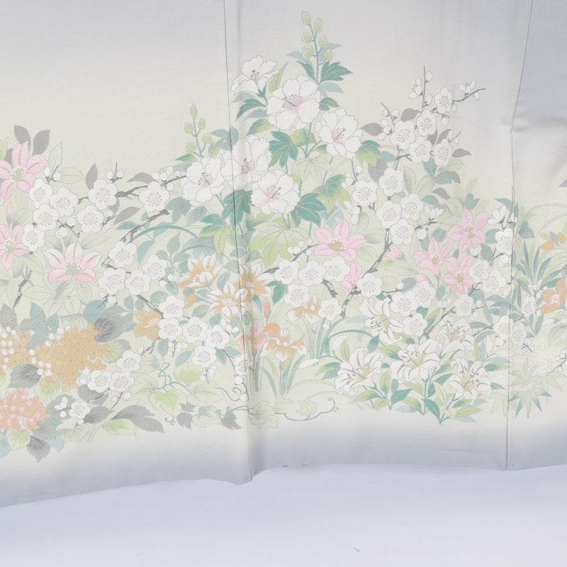 Japanese kimono (Irotomesode) L-size 100% silk / B08