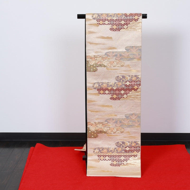 Japanese kimono used sash belt (hukuro-obi) 100% silk / T293