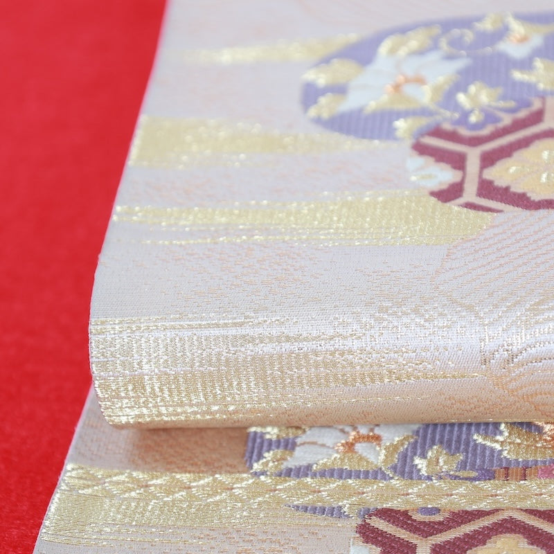 Japanese kimono used sash belt (hukuro-obi) 100% silk / T293