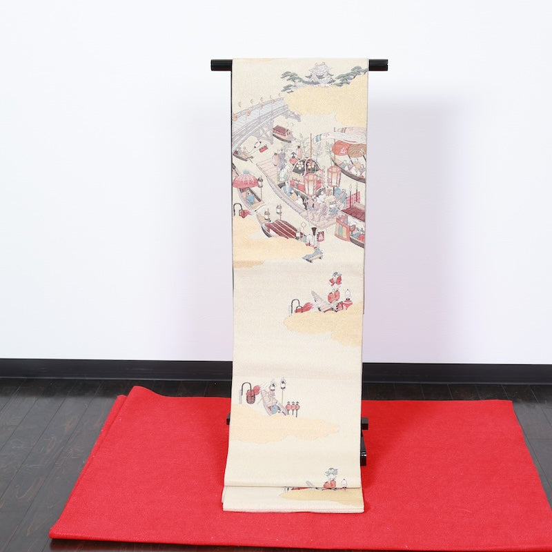 Japanese kimono used sash belt (hukuro-obi) 100% silk / T294