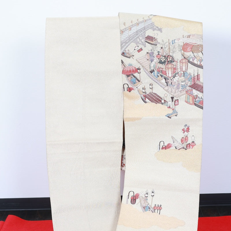 Japanese kimono used sash belt (hukuro-obi) 100% silk / T294