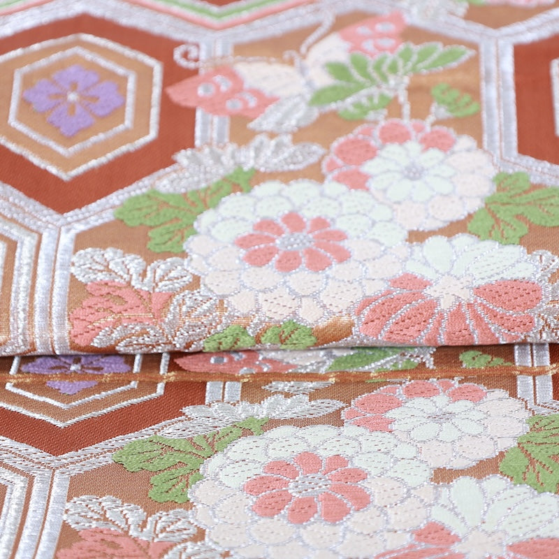 Japanese kimono used sash belt (hukuro-obi) 100% silk / T296