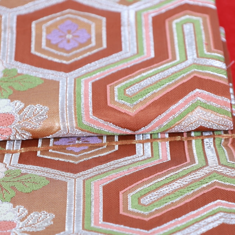Japanese kimono used sash belt (hukuro-obi) 100% silk / T296