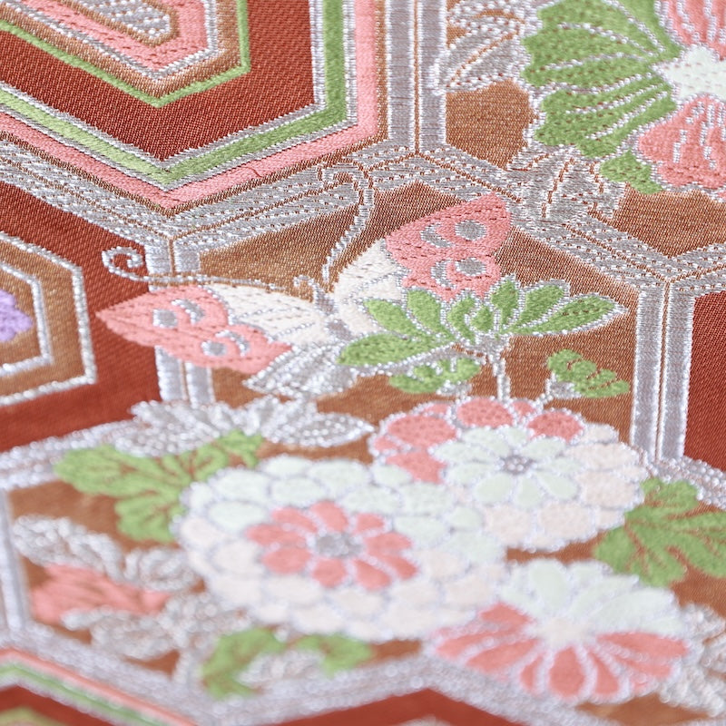 Japanese kimono used sash belt (hukuro-obi) 100% silk / T296