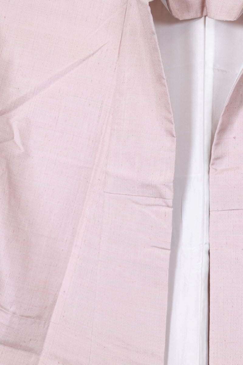 Tsumugi kimono Pale azuki-bean color, piece-dyed pre-owned /AZ83