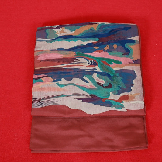 Japanese kimono used sash belt (hukuro-obi) 100% silk / T306