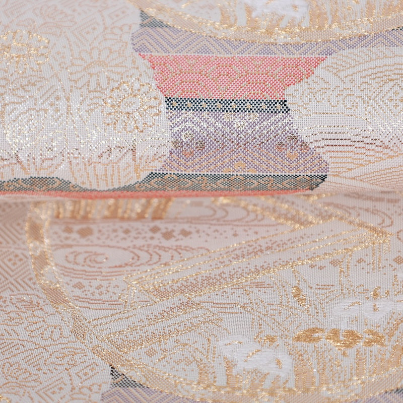 Japanese kimono used sash belt (hukuro-obi) 100% silk / T308