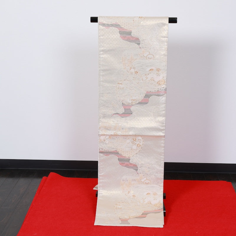 Japanese kimono used sash belt (hukuro-obi) 100% silk / T308
