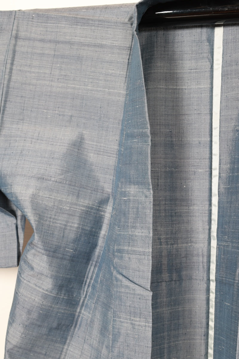 tsumugi kimono indigo gray Hand-woven pre-owned /AZ105