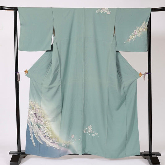 Japanese kimono (Tsukesage) L-size 100% silk / B32