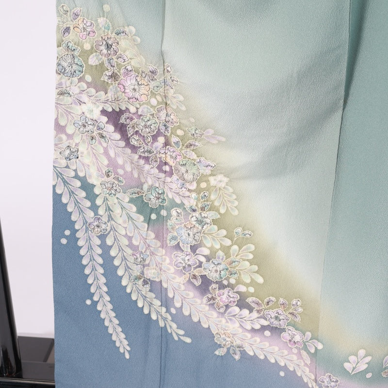 Japanese kimono (Tsukesage) L-size 100% silk / B32