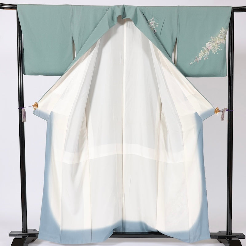 Japanese kimono (Tsukesage) L-size 100% silk / B32